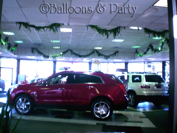 Fresh Christmas Garland Main Showroom Ceiling Balloons