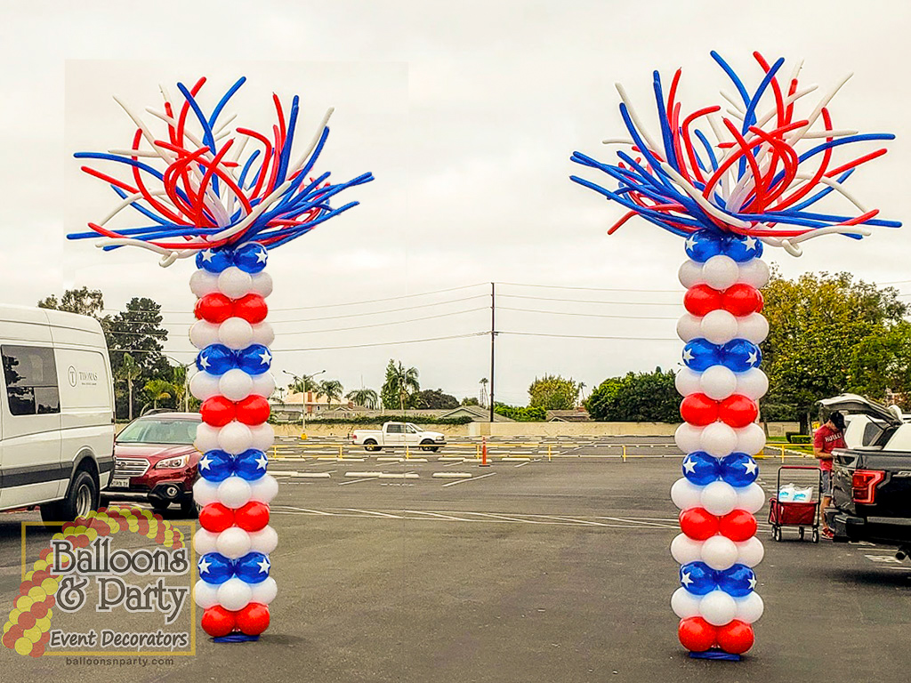 Patriotic Firecracker Columns Balloons Party Decorations